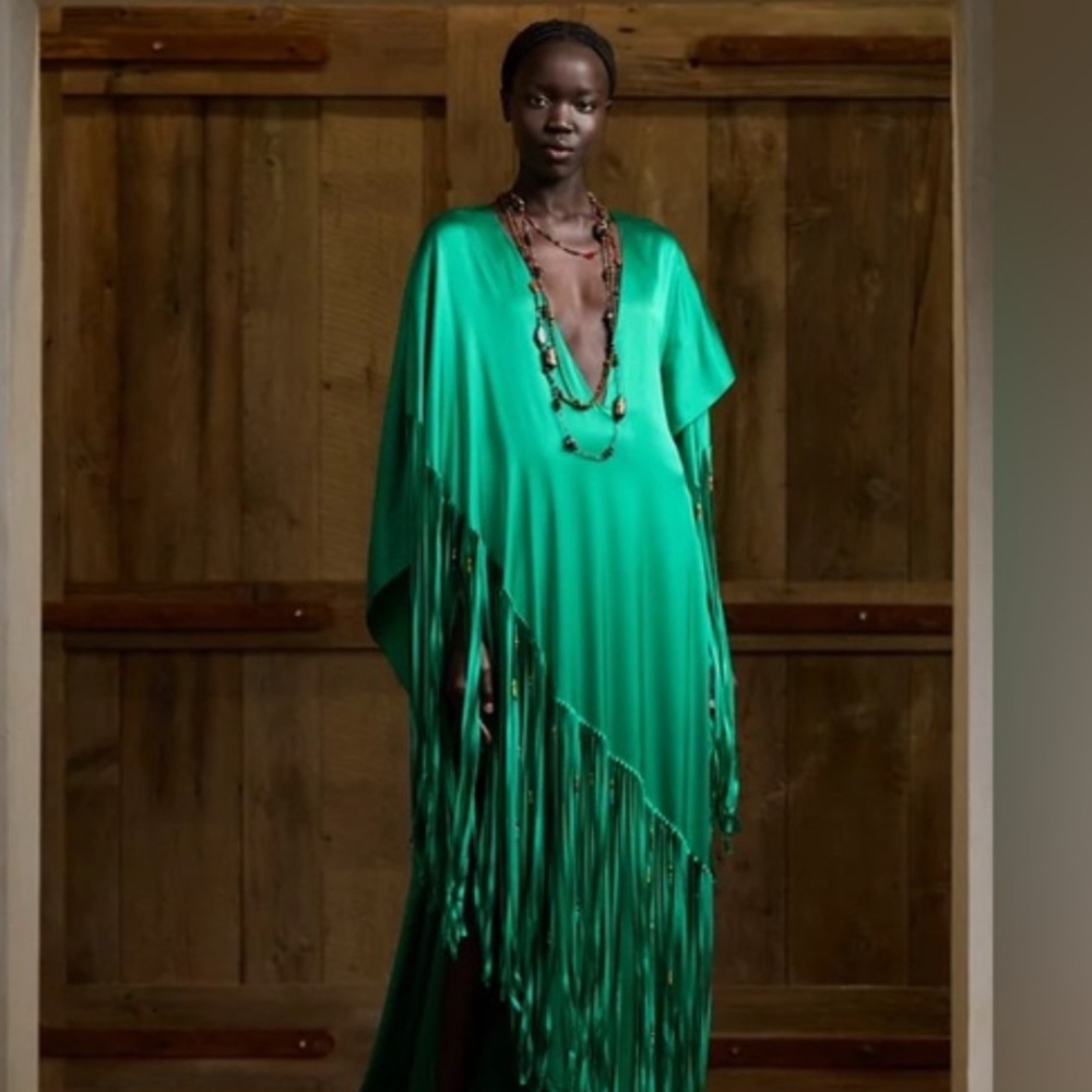 Elegant Asymmetrical Green Dress - Inspired by RL 2024 Clarisa